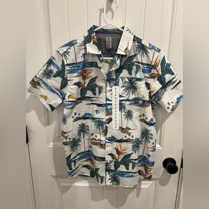 Hurley NWT Casual White Tropical Print Short-Sleeve Shirt S
